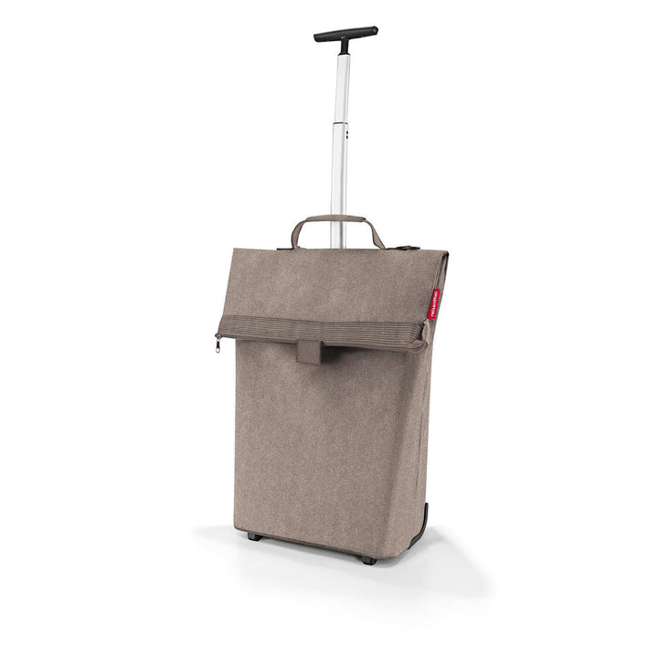 reisenthel Trolley M Herringbone Mokka – Tragbarer Einkaufstrolley mit stabilem Aluminiumrahmen – Au