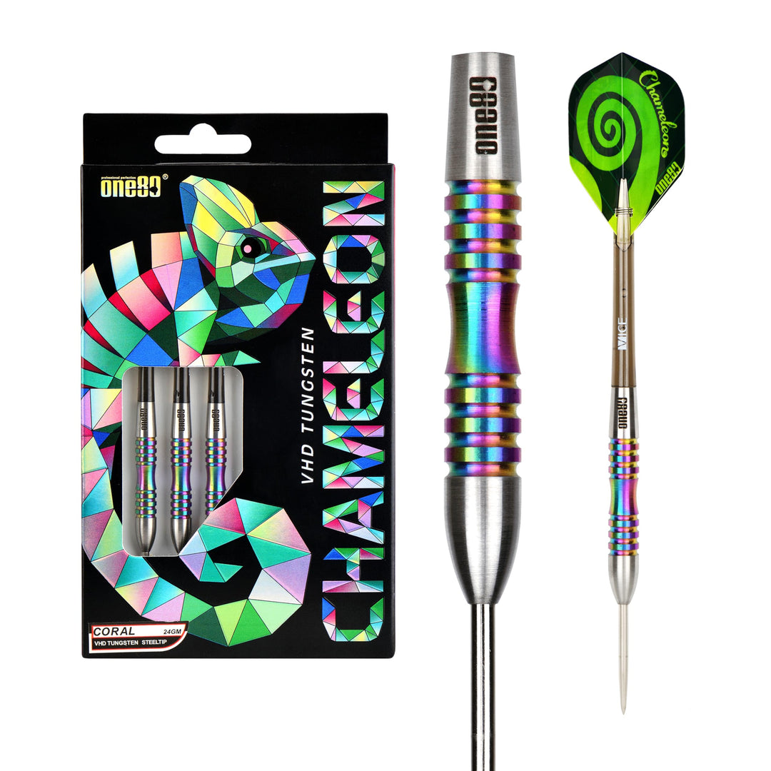 ONE80 Steel Darts Chameleon VHD Steeltip Dart – Hochwertige Steeldarts mit Präzisionsgriff und Chame