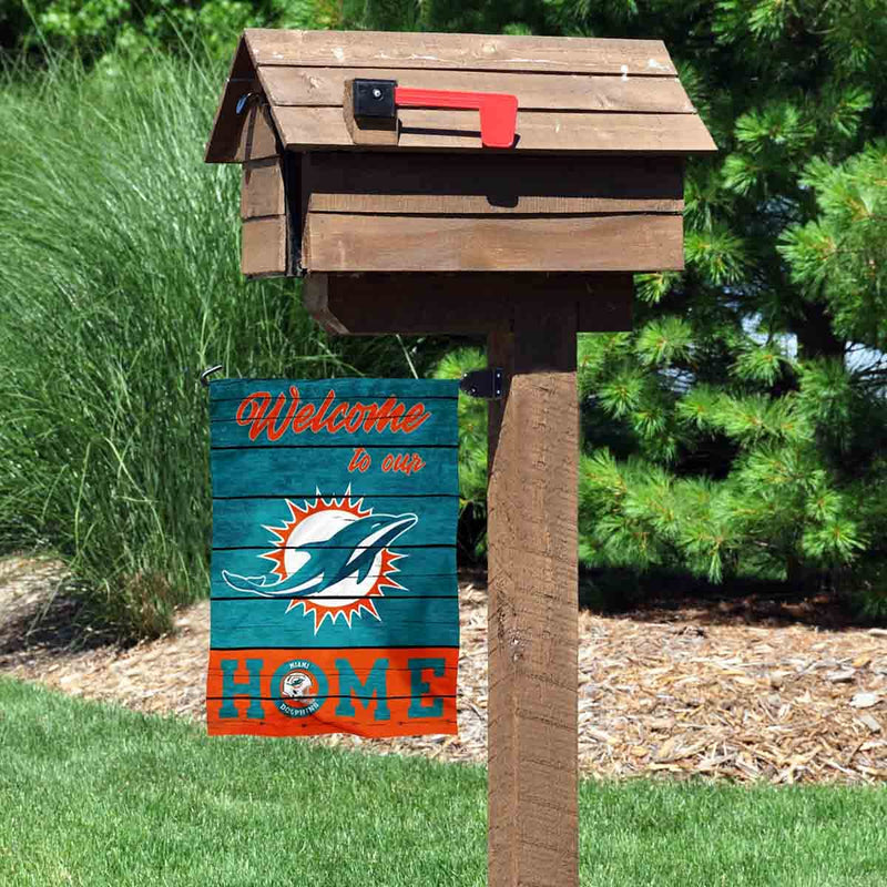 WinCraft Miami Dolphins Welcome Home Dekorative Gartenflagge doppelseitiges Banner