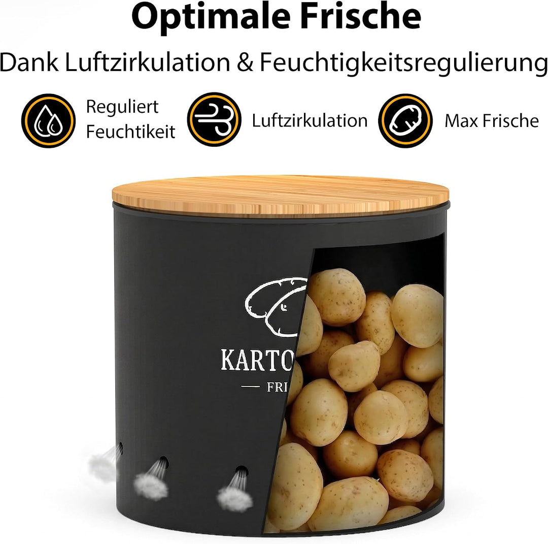Kartoffel Aufbewahrungsbox, 4er Set Kunttsoff Vorratsdosen für Kartoffel Zwiebel knoblauch Aufbewahr