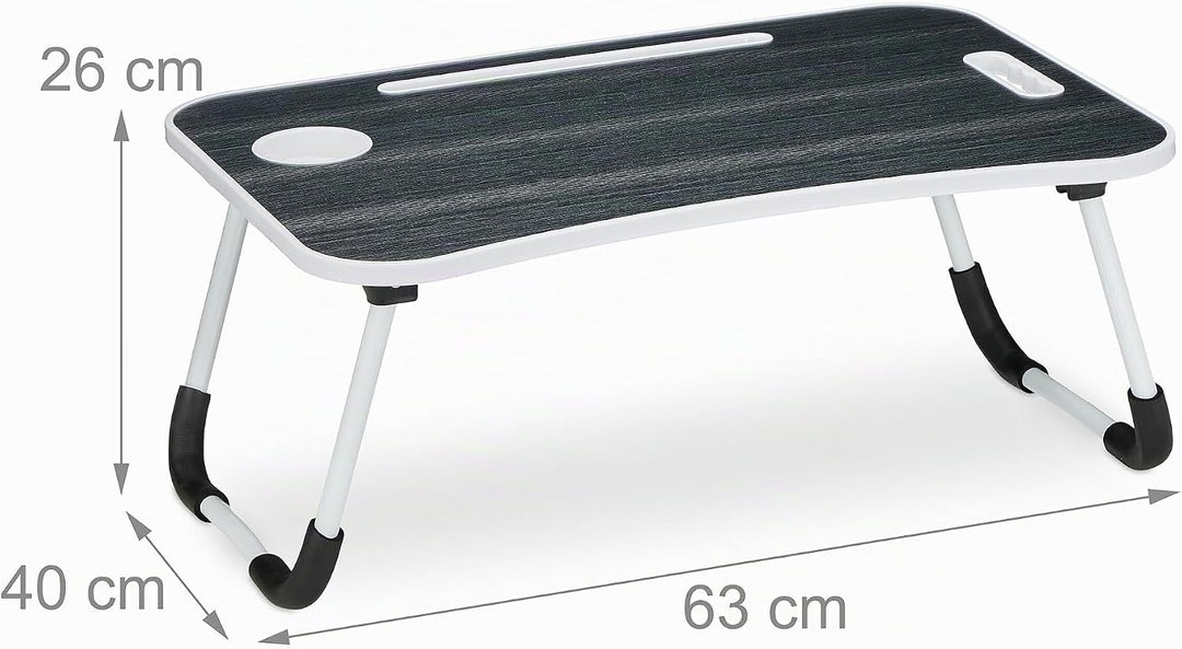 Relaxdays Laptoptisch für Bett &amp; Couch, H x B x T: 26 x 63 x 40 cm, klappbarer Betttisch, Notebookti