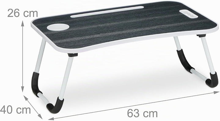 Relaxdays Laptoptisch für Bett &amp; Couch, H x B x T: 26 x 63 x 40 cm, klappbarer Betttisch, Notebookti