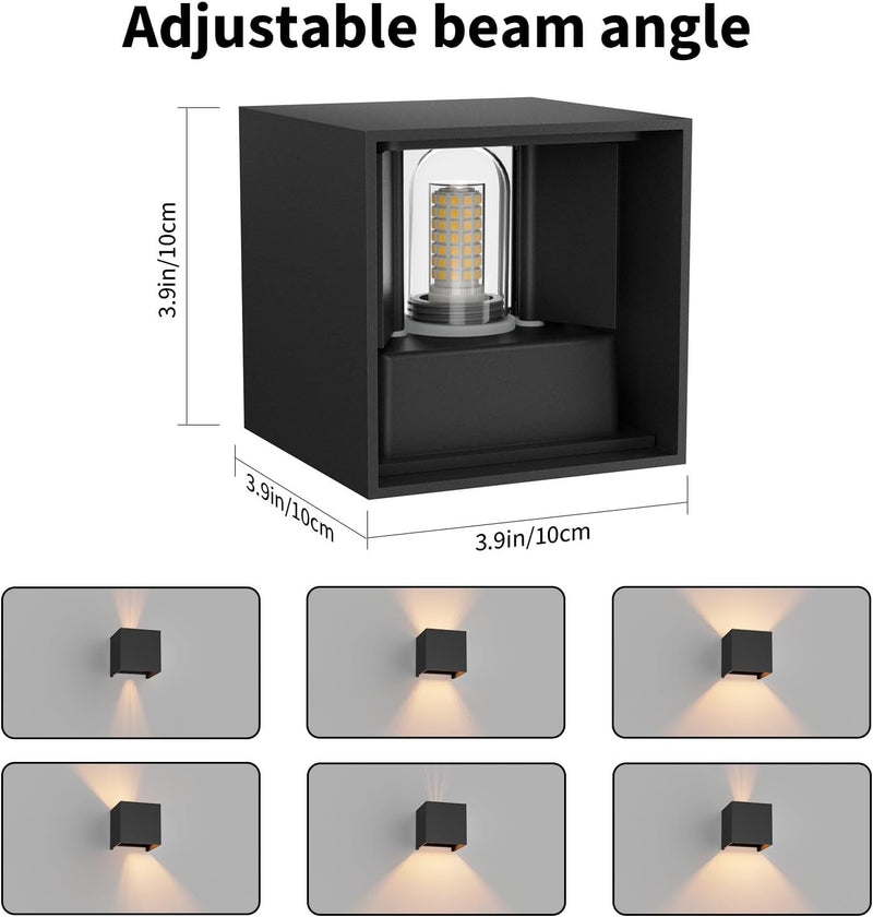 Klighten 2 Stücke LED Wandleuchte mit Austauschbarer G9 LED Lampe Warmweiss 3000K, Aluminium LED Wan