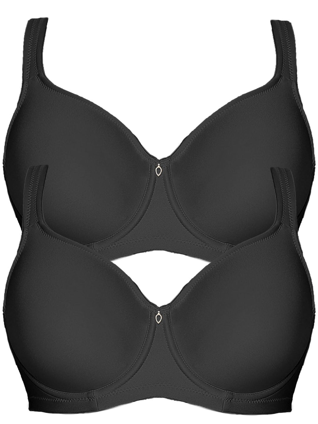 VIANIA! 2er Pack Minimizer Bügel BH Basic 14586 75F Schwarz, 75F Schwarz