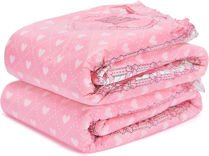 LittleForBig 5500-5800 ml Erwachsenen Gedruckten Windeln 2 Stück - Blushing Baby (L) Rosa L, Rosa L