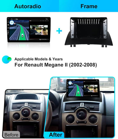 JOYX Android 12 IPS Autoradio Passt für Renault Megane II (2002-2008) - Eingebautes CarPlay Android