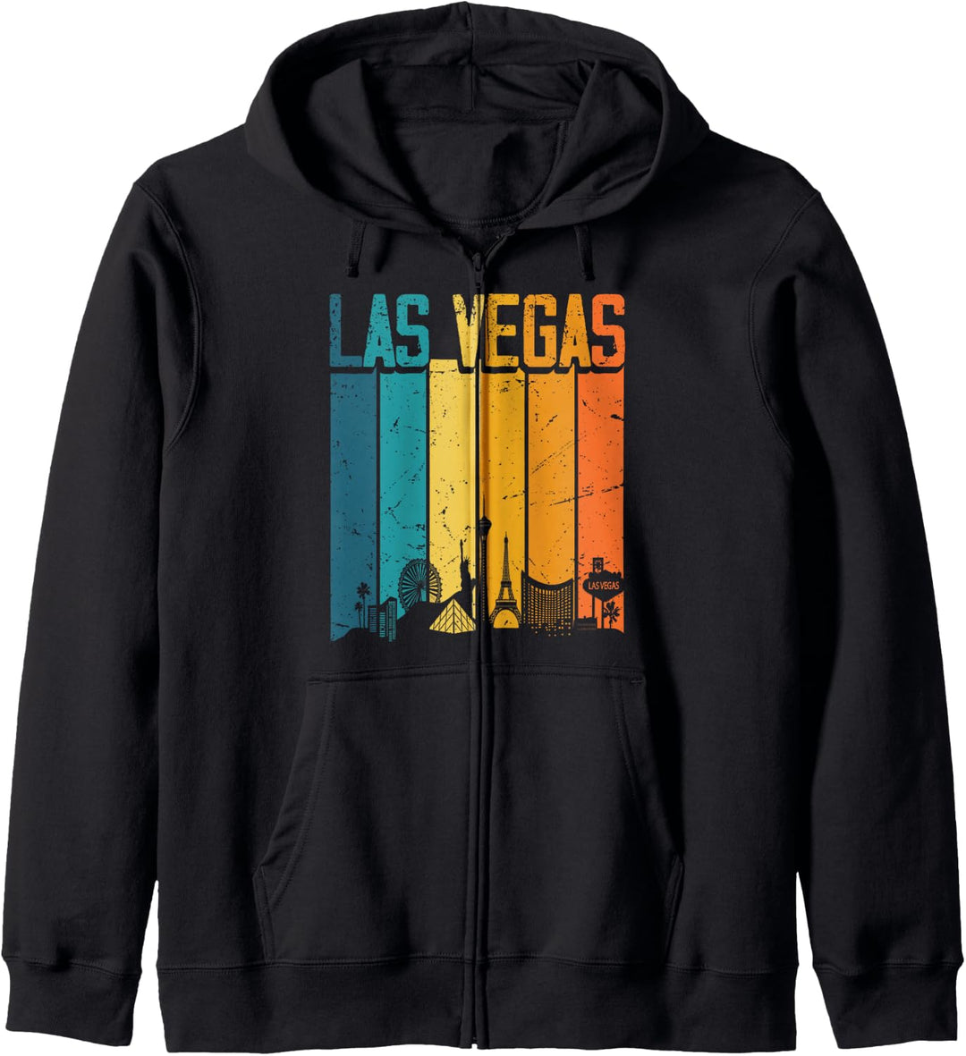 Las Vegas USA Retro Vintage Sunset Skyline Las Vegas Kapuzenjacke