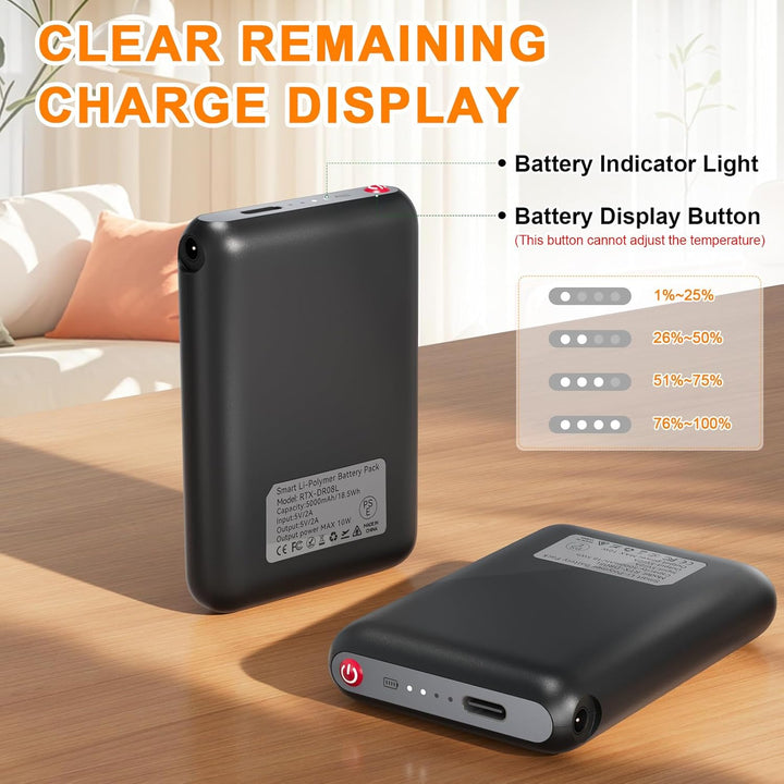 Upgraded 5V 5000mAh Smart Batteries, beheizbare Hausschuhe Spare Battery, Rtdep Elektrischer Fusswär