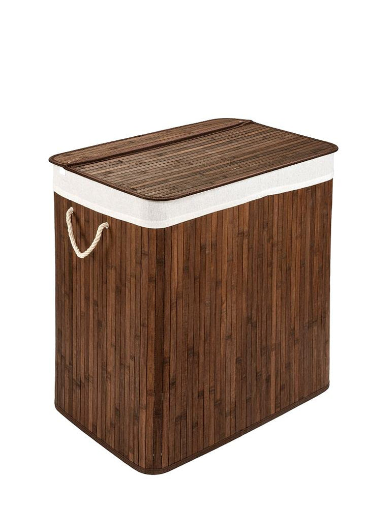 PANA®ECO Bambus Wäschekorb mit Deckel (72 L) • Wäschebox mit herausnehmbaren Wäschesack • Faltbarer