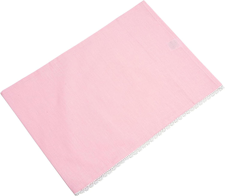 Filet - Bettwäsche-Set für Kinderwagen, 3-teilig, einfarbig, Rosa, 1 Spannbettlaken, 1 Oberlaken mit