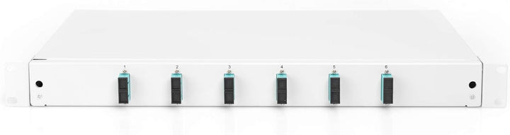 DIGITUS LWL Spleissbox 6 Kupplungen - SC - OM3 - 1HE - 19-Zoll - Multi-Mode Simplex - Mit Spleiss-Ka
