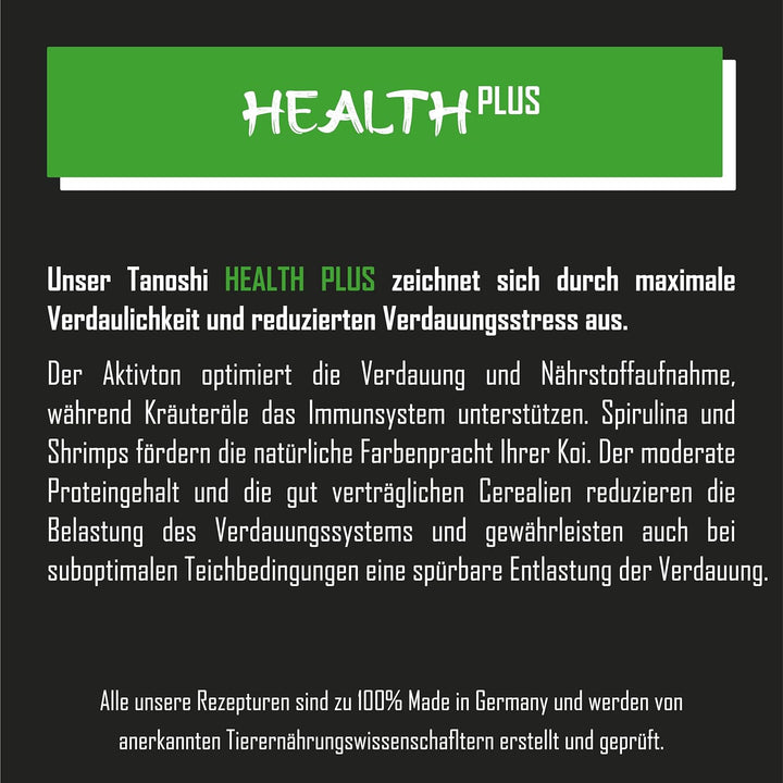 Tanoshi Koifutter - Health Plus 5 kg 4,5mm | Schwimmendes Gesundheits-Koifutter für maximale Verdaul