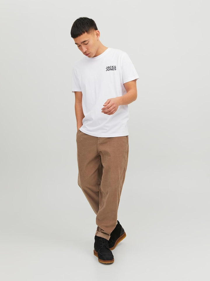 JACK & JONES Herren T-Shirt 3er Pack – Baumwolle, Rundhals, Kurzarm, mit Print – Bequeme Freizeitshi