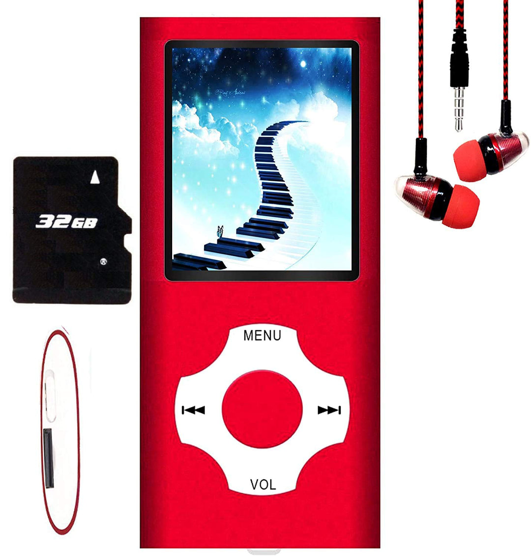 Hotechs MP3-Player/MP4-Player, MP3-Player mit 32 GB Speicherkarte, schlankes Design, digitales LCD-D