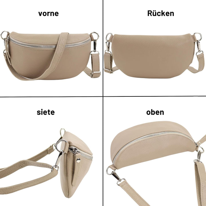 Blade Bauchtasche Damen Echtleder, stylische Gürteltasche Damen mit Leder abnehmbaren &amp; verstellbare