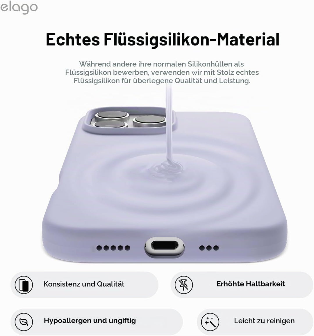elago Magnetisch Silikon Hülle Kompatibel mit iPhone 16 Pro Max Hülle 6,9 Zoll, Kompatibel mit Allen