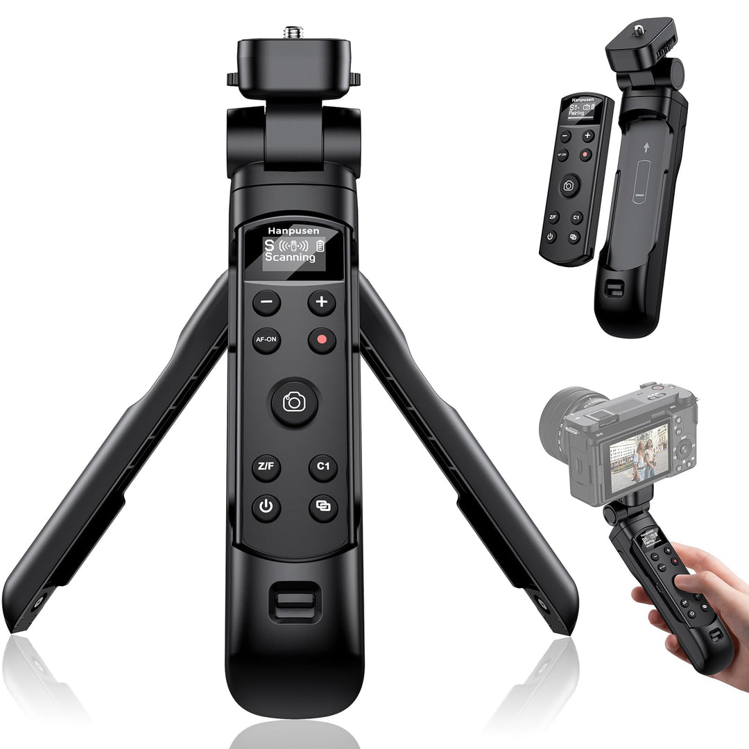 Kompatibel mit Sony Kameras Stativ - Mini-Stativ mit aufladbarer Fernbedienung mit Focus Zoom für So