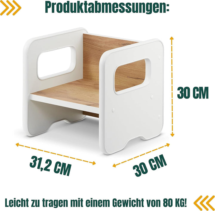 defiPad Sitzhocker für Kinder | Stylisch Wendehocker | Kindersessel ab 1 Jahr | Babystuhl Hocker Hol