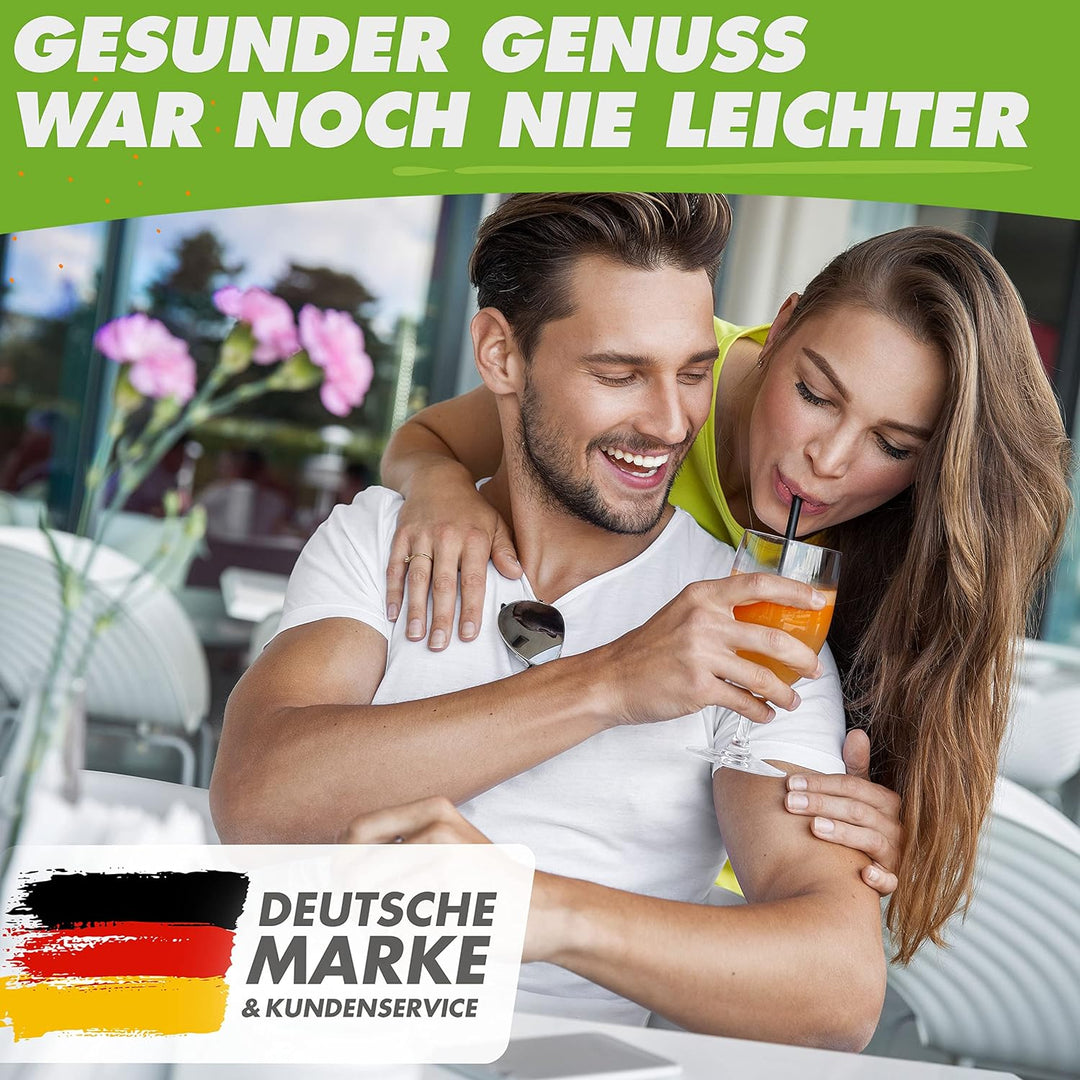 *Neuheit* GREEN-PRESS EDELSTAHL Slow Juicer mit Edelstahl Pressschnecke BPA-frei | Entsafter Selleri