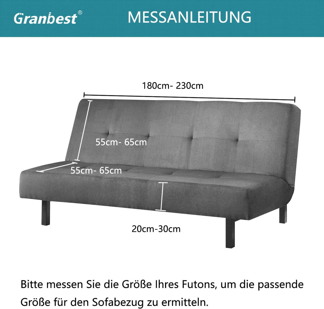 Granbest wasserdichte Armlose Futon Abdeckung, Hoher Stretch Futon Schutz für Faltendes Schlafsofa A