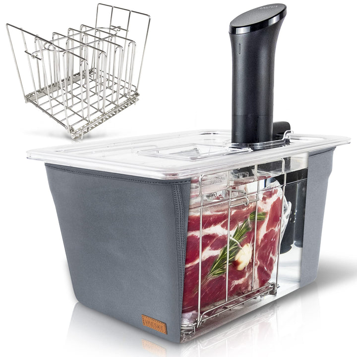 Väeske Isolierter Sous-Vide-Behälter mit Deckel und Gestell – Passend für die Meisten Sous-Vide- Gar