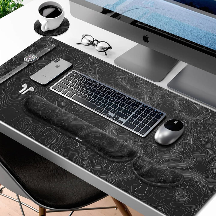 Gimars 3-in-1 XXL Gaming Mauspad mit Gelkissen, Handballenauflage Tastatur, 800 x 305 mm Mousepad Ti