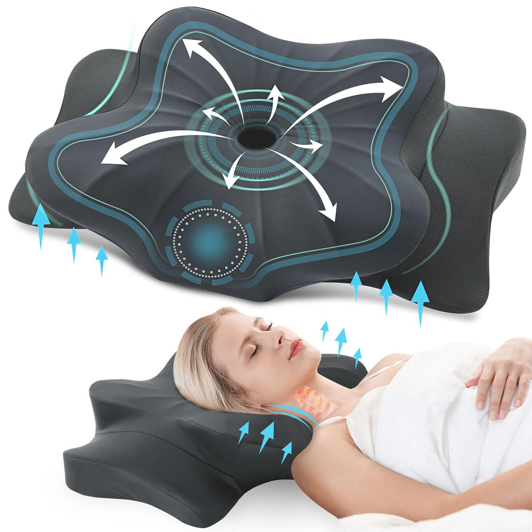 DONAMA Memory Foam Kissen ergonomisches Nackenkissen Kopfkissen Seitenschläferkissen für Seiten, Rüc