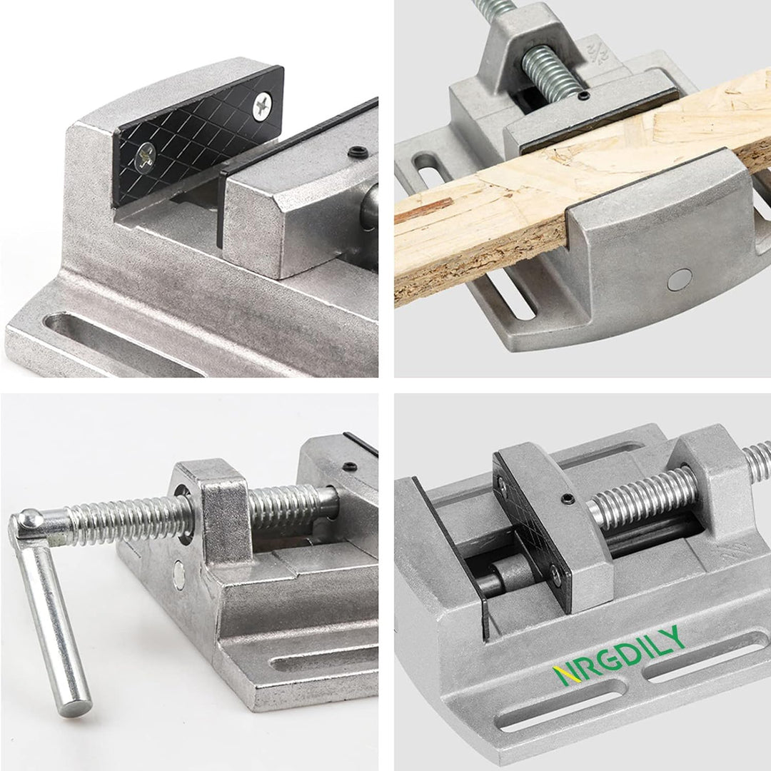 NRGDILY Bohrmaschinen-Schraubstock, Klemme für Bohrer, Säulenbohrer, Fräsmaschinen, Einstellung 4 Zo