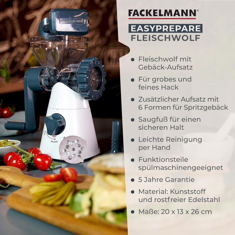 FACKELMANN Fleischwolf mit Gebäckaufsatz 