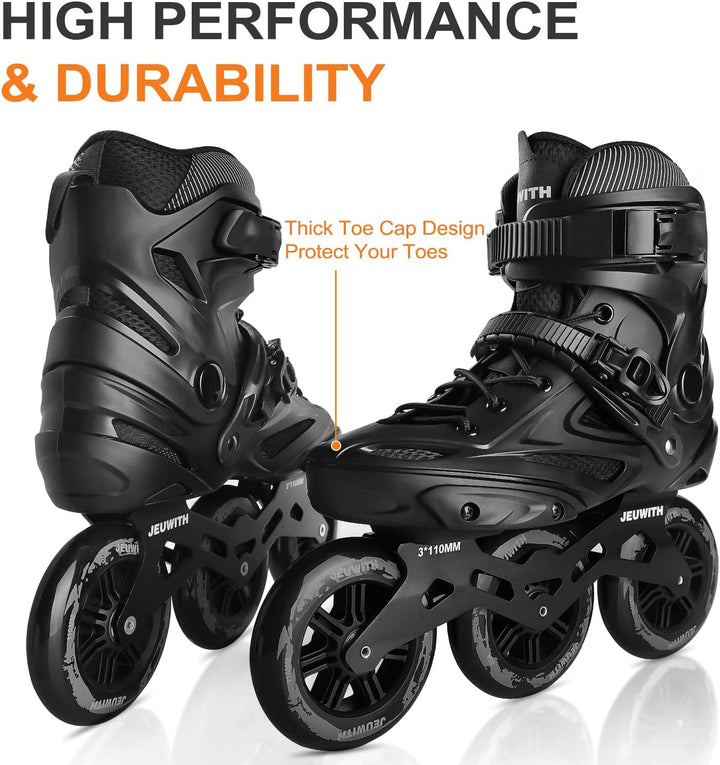 Inlineskates, 3 Räder, 110 mm, Rollschuhe, Klingen für Erwachsene, Damen, Herren, professionelle Out