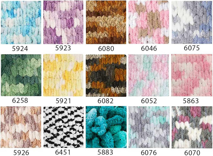 5 x 100g Strickgarn ALIZE Puffy Color Stricken ohne Nadeln Fingerstrickgarn, Farbe:6075, 6075