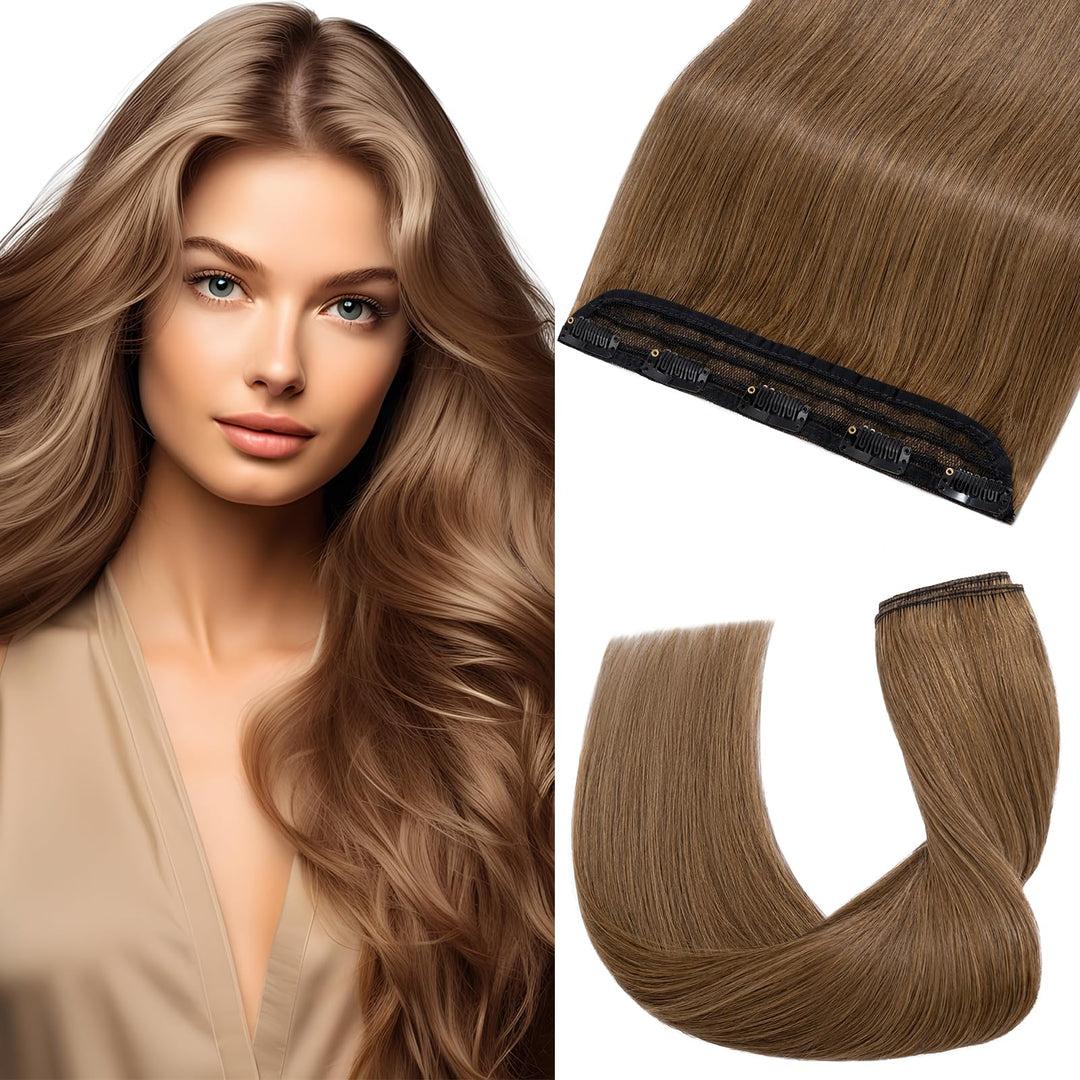 UK-Fashion-Shop Extensions Echthaar Clip In Remy Echthaar Haarverlängerungen Glatt 1 Tressen 5 Clips