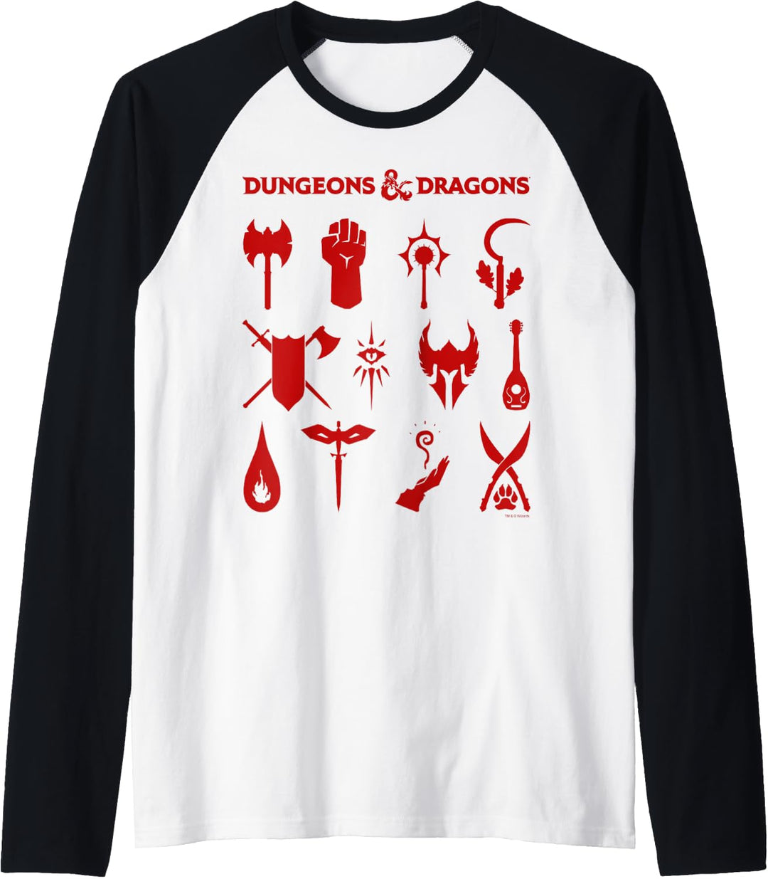 Dungeons &amp; Dragons Classes Icons Red Raglan