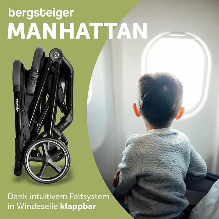 Bergsteiger Manhattan Buggy bis 15 kg, Reisebuggy mit Liegefunktion, Leichter und kompakter Sportwag