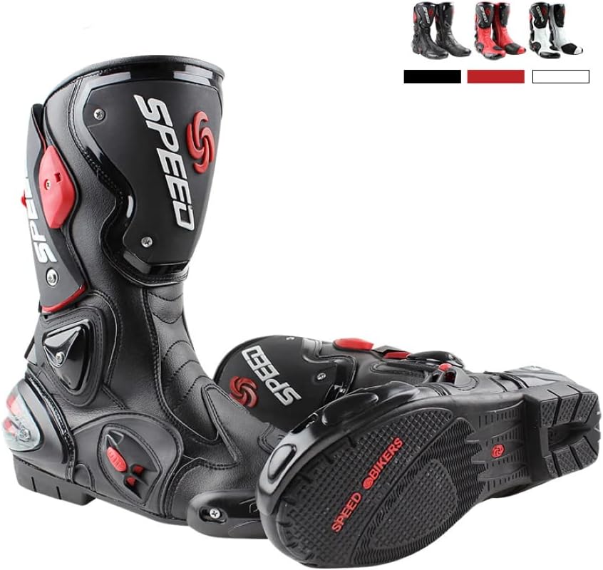 Msport Professionelle Motorradstiefel für Rennstrecken, Motocross-Stiefel Rutschfest, atmungsaktiv,