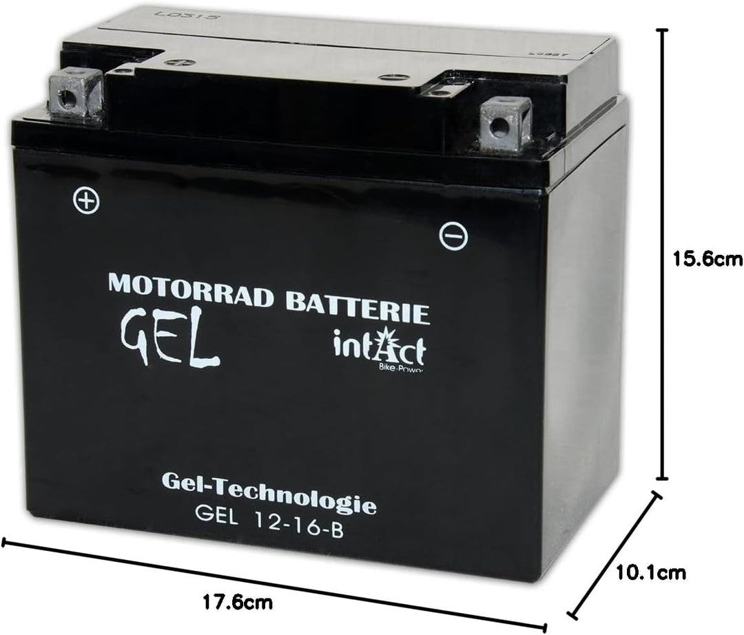 intAct Bike-Power GEL12-6-B, CB16-B, 51912, 12V 19Ah, 280 A (EN) Motorradbatterie Wartungsfreie Gel