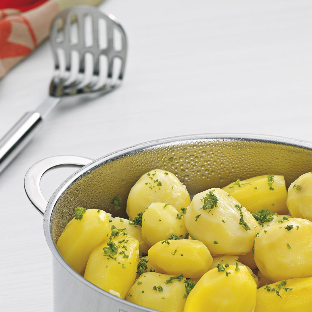 Kela 10994 Universaldünster mit Glasdeckel, Edelstahl, Induktionsgeeignet, 20 cm Durchmesser, 3,0 l