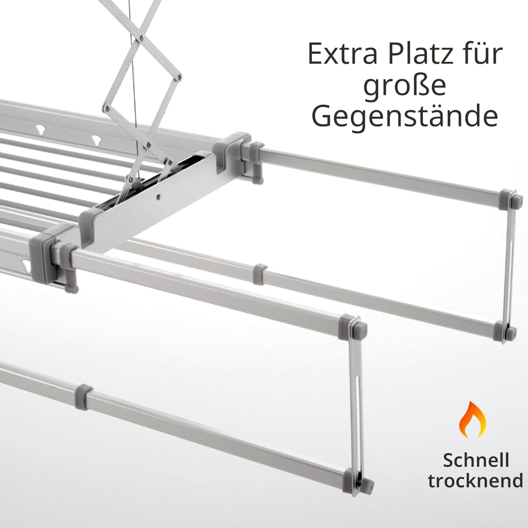foxydry Pro Heizdecke Wäscheständer Wäscheständer mit Fernbedienung mit Warmbelüftung aus Aluminium