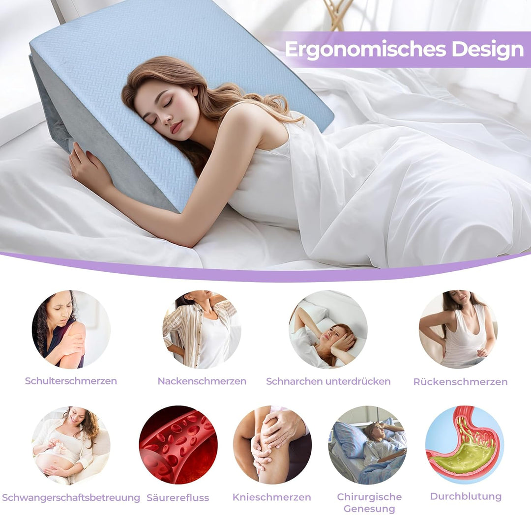 Babenest Verstellbares Keilkissen mit Hochdichteschaum, Ergonomisches Rückenkissen für Bett &amp; Sofa,