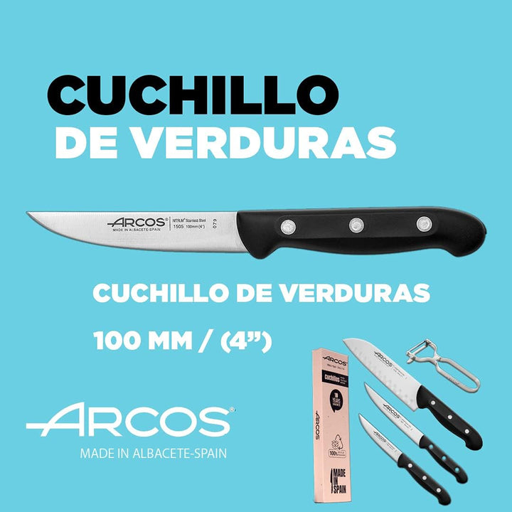 Arcos Professionelles japanisches Messerset | 4-teilig | Gemüsemesser 100 mm + Küche 150 mm + Santok