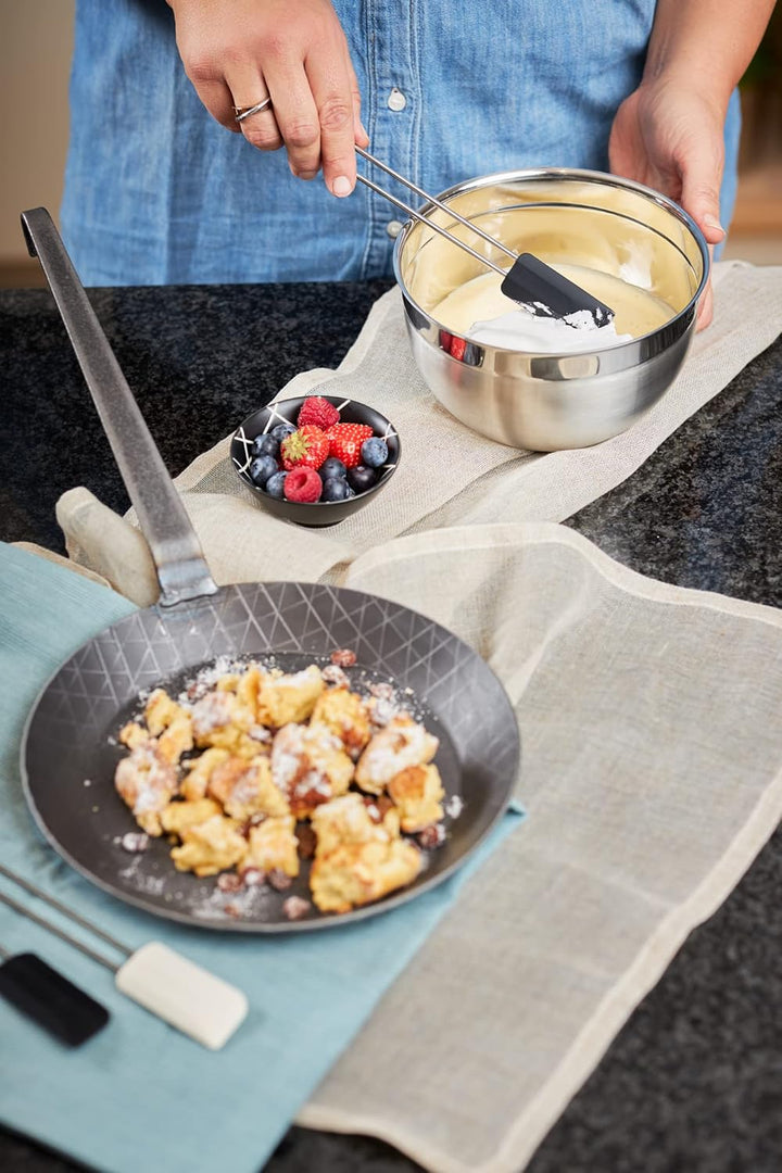 RÖSLE Bratpfanne Schmiedeeisern Serie 1888, Hochwertige, mit hohem Rand für knusprige Bratkatoffeln