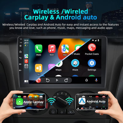 Podofo Autoradio 2 Din mit Wireless Apple Carplay & Android Auto, Android 13 2G+32G Doppel Din Auto