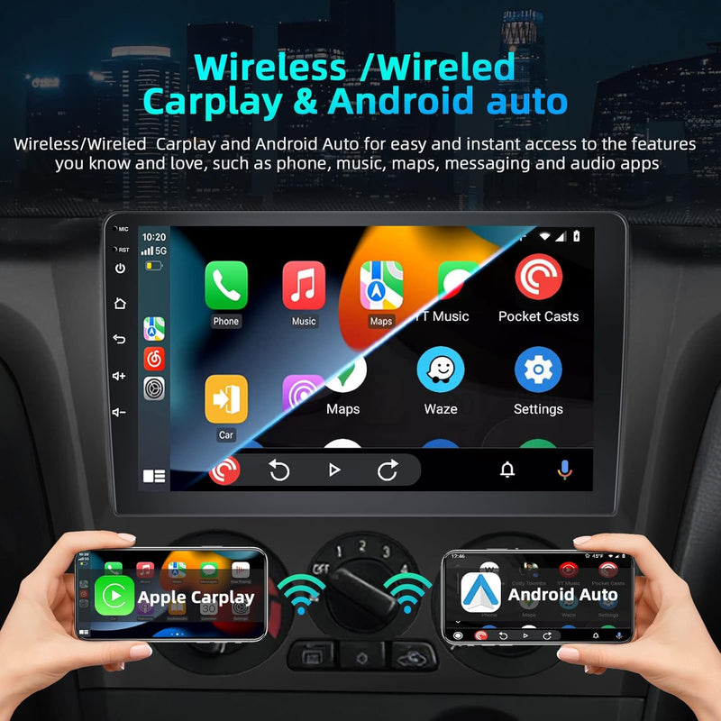 Podofo Autoradio 2 Din mit Wireless Apple Carplay & Android Auto, Android 13 2G+32G Doppel Din Auto