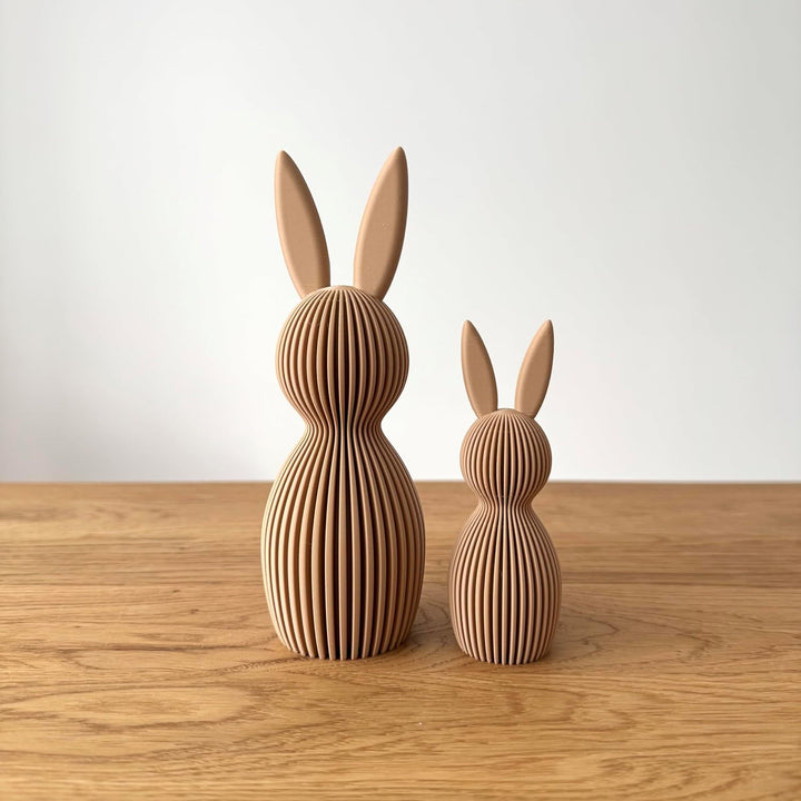 Scandi Osterhase 3D Deko – Minimalistische Osterdekoration im skandinavischen Design – Gerippte Ober