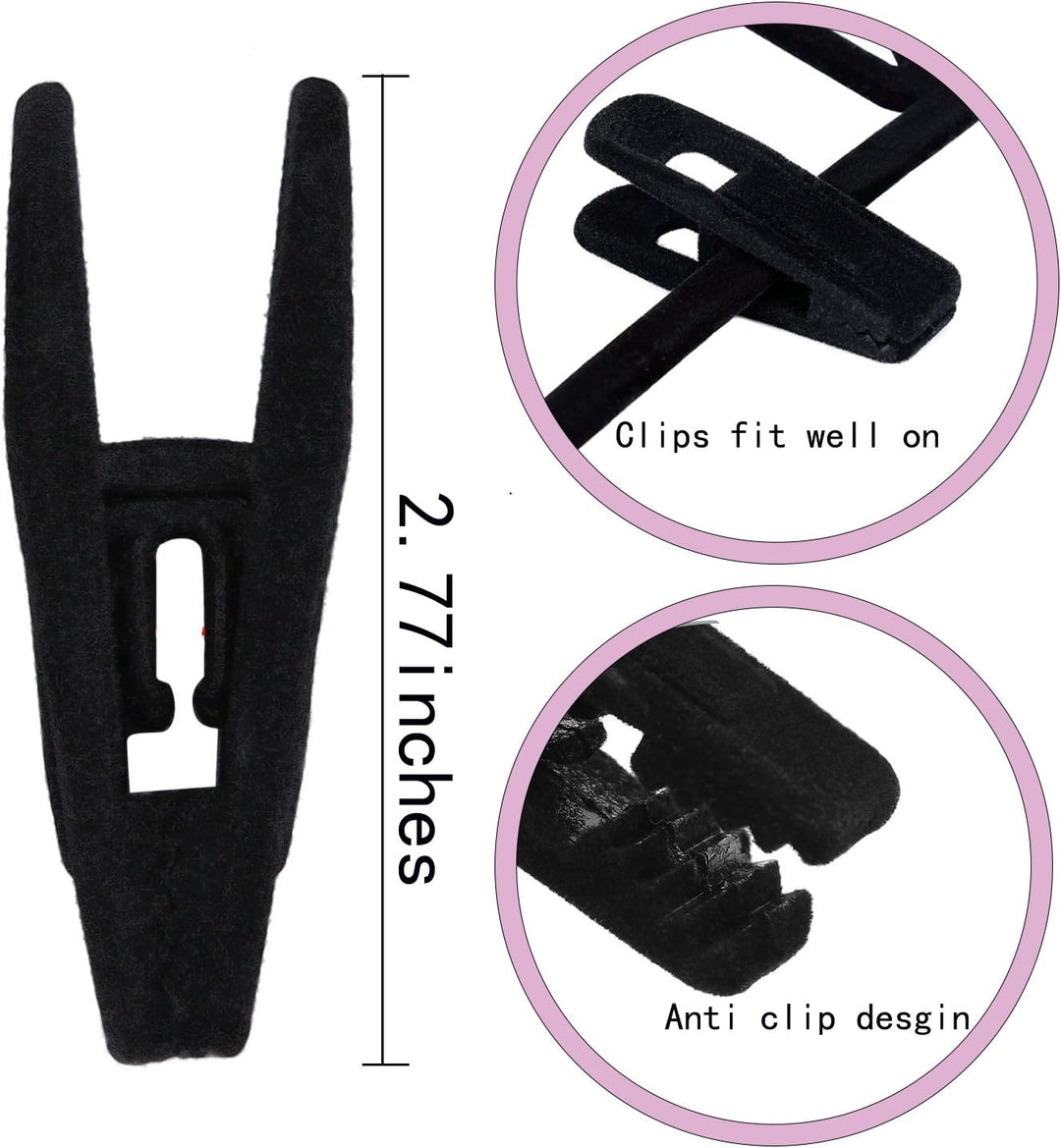 Tinfol Velvet Kleiderbügel Clips 24 Stück, Hosen Kleiderbügel Samt Clips, starker Finger beflockt Cl
