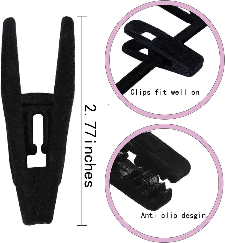 Tinfol Velvet Kleiderbügel Clips 24 Stück, Hosen Kleiderbügel Samt Clips, starker Finger beflockt Cl