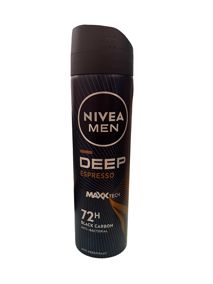 6er Pack - Nivea Men Deospray - Deep Black Carbon Dark Espresso - Antitranspirant - 150ml