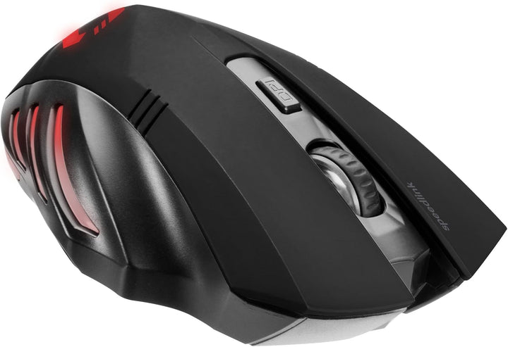 Speedlink FORTUS Gaming Maus Wireless - Kabellose Gaming-Maus mit 5 Tasten und LED-Beleuchtung, schw