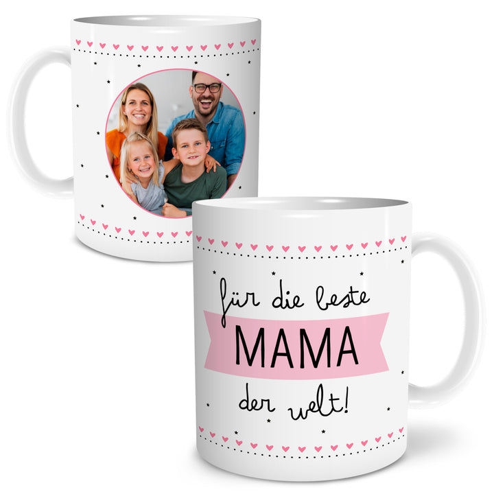 OWLBOOK® Tasse Beste Mama mit Foto selbst gestalten | Fototasse mit eigenem Bild | Geschenke Geburts