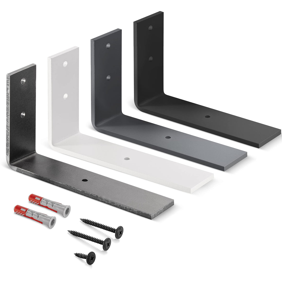 HOLZBRINK Regalträger Metall Regalhalter für Wandregal, Regalwinkel, weiss 200x100x40 mm, 2 Stück, H